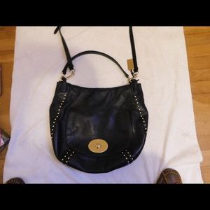 Black coach turnlock leather purse
